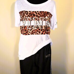 VS PINK Vintage Bling 2pc set Animal Tee and Pants